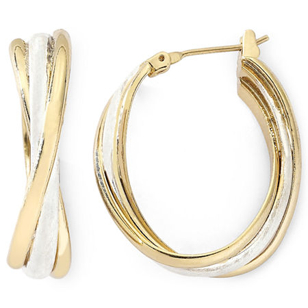 Monet Medium Gold-tone Oval Twist Hoop Earrings – Youspot