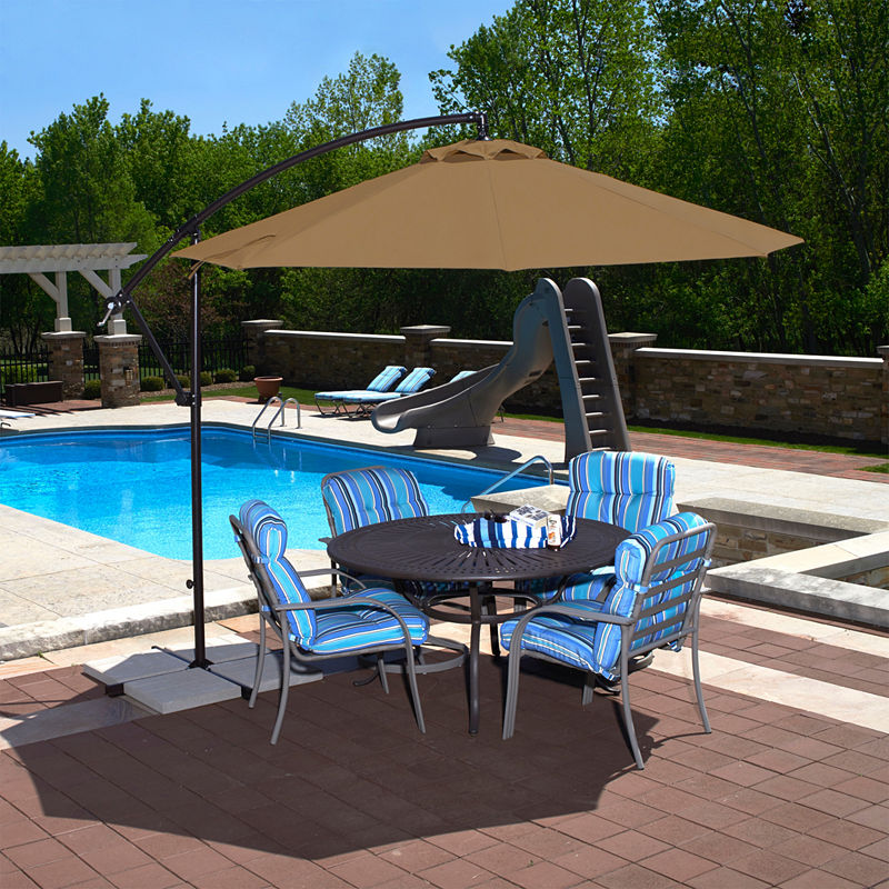 Santiago 10-Ft Octagonal Cantilever Umbrella, Beige