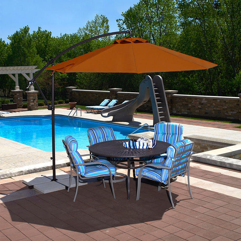 Santiago 10-Ft Octagonal Cantilever Umbrella, Brown