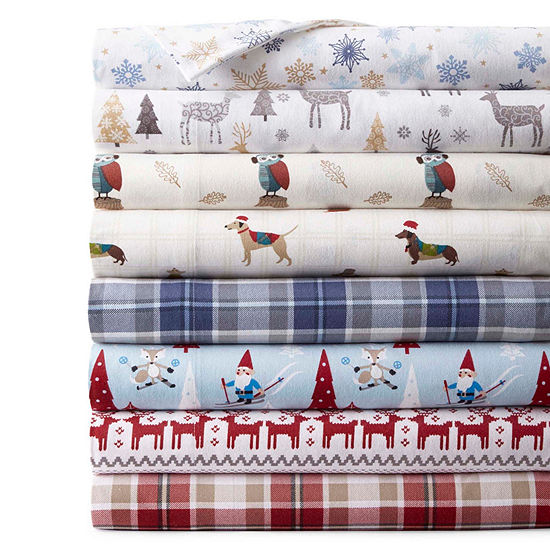 JCPenney Home Print Flannel Sheet Set-JCPenney