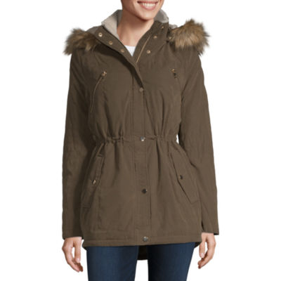 Liz Claiborne Hooded Midweight Anorak Tall - JCPenney