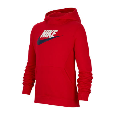 red nike cotton hoodie