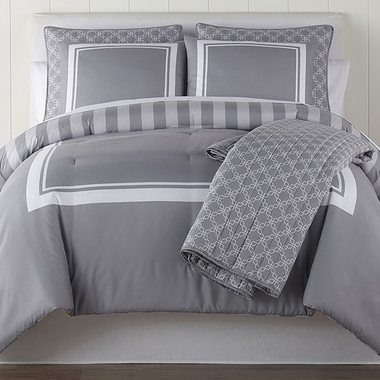 Home Expressions Finley 6 Pc Midweight Reversible Comforter Set
