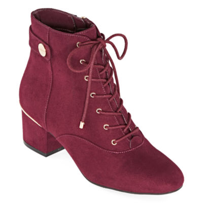 leather lace up boots with heel