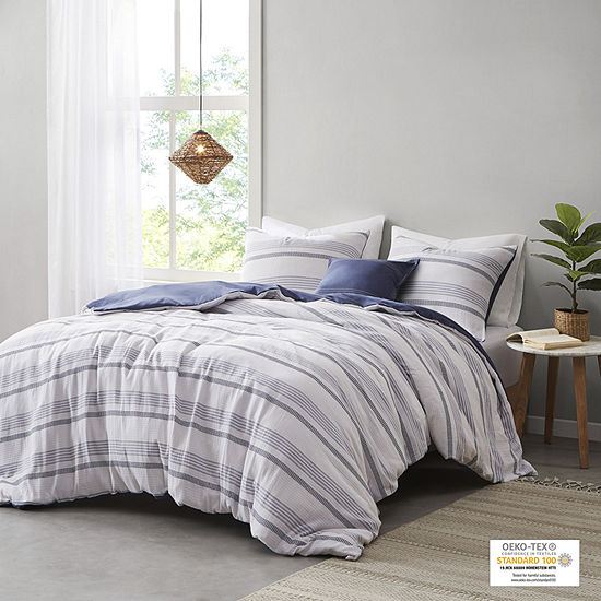 Clean Spaces Casey 5-pc. Striped Organic Cotton Yarn Dyed Comforter Set with Removable Cover