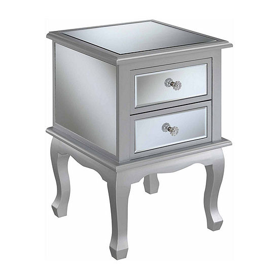 Gold Coast Living Room Collection 2-Drawer Mirrored End Table