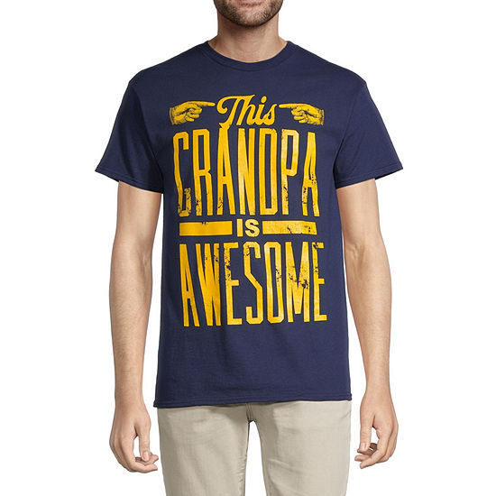 This Grandpa Is Awesome Mens Crew Neck Short Sleeve Regular Fit Graphic T-Shirt