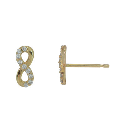 Girls 14k Gold Cubic Zirconia Infinity Stud Earrings Jcpenney
