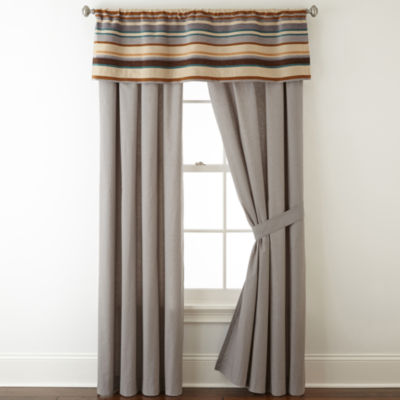 Jcpenney Home Tapestry Stripe 2 Pack Rod Pocket Back Tab Lined
