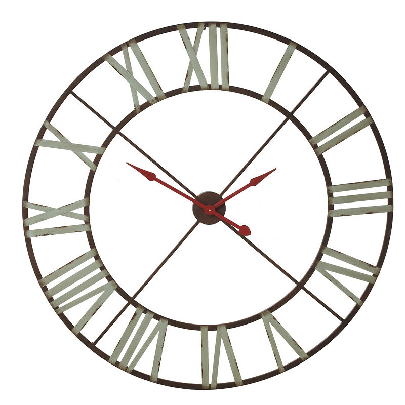 UPC 738449325193 product image for XL Wall Clock with Aqua Numerals and Red Hands | upcitemdb.com