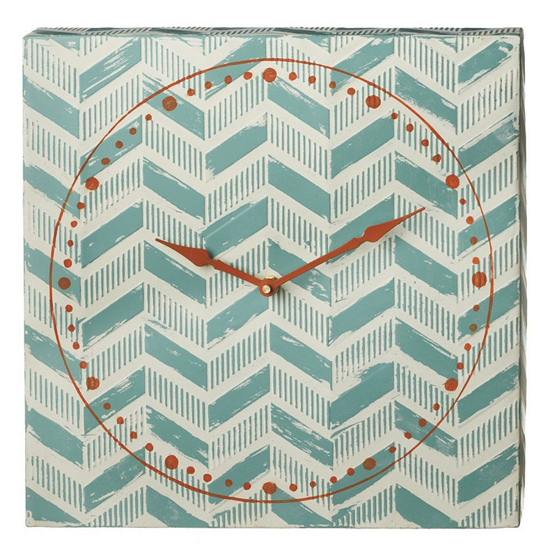 UPC 738449420126 product image for Blue Whitewash Chevron Wall Clock | upcitemdb.com