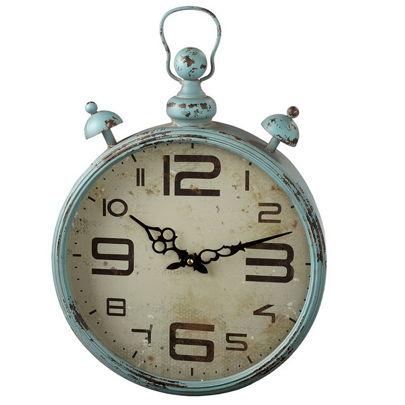 UPC 738449451649 product image for Distressed Blue Wall Clock | upcitemdb.com