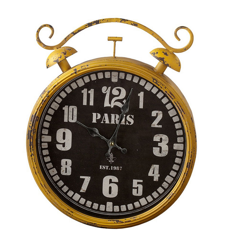 UPC 738449451168 product image for Distressed Yellow Paris Wall Clock | upcitemdb.com