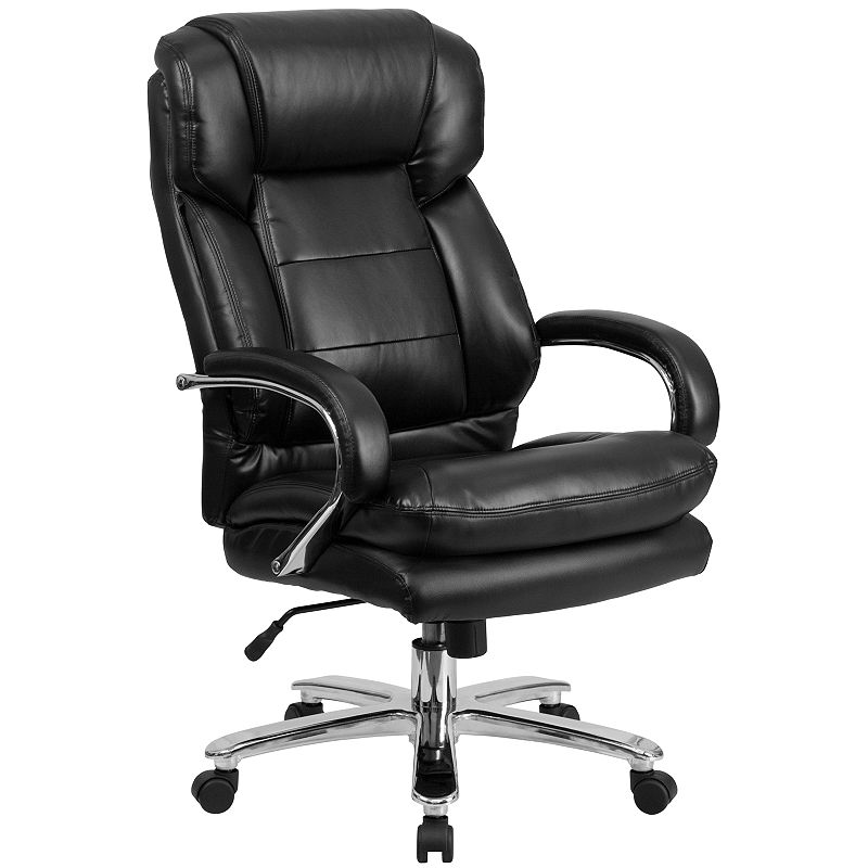 Hercules Series 24/7 Intensive Use Big & Tall 500 Lb. Rated Executive Swivel Chair With Loop Arms, Black