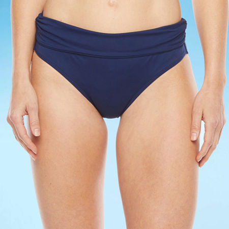 Sonnet Shores Foldover Unisex Adult High Waist Bikini Swimsuit Bottom, 12 , Blue