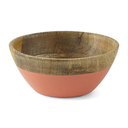 Outdoor Oasis Wooden Serving Bowl Collection, One Size , Orange