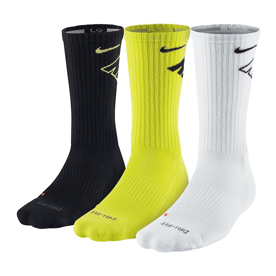 Nike 3 pk. Dri FIT Crew Socks, Black, Mens