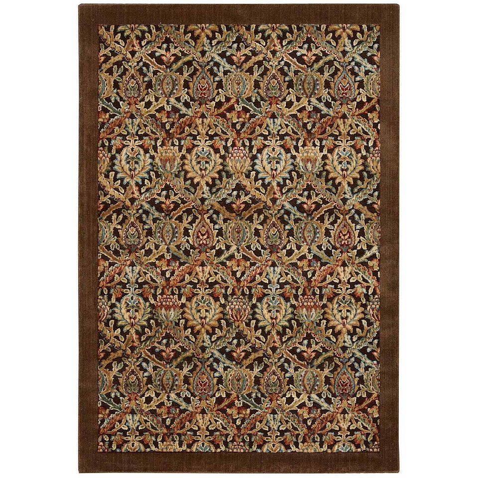 Nourison Chesterfield Hand Carved Rectangular Rugs, Chocolate (Brown)