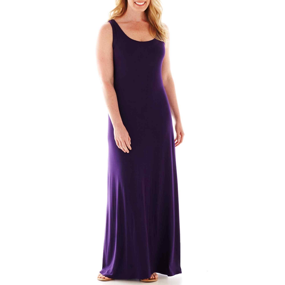 A.N.A Sleeveless Print Maxi Dress   Plus, Purple