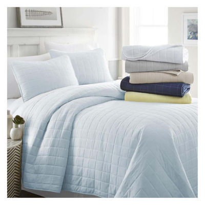 Casual Comfort Premium Ultra Soft Square Pattern Quilted Coverlet Set