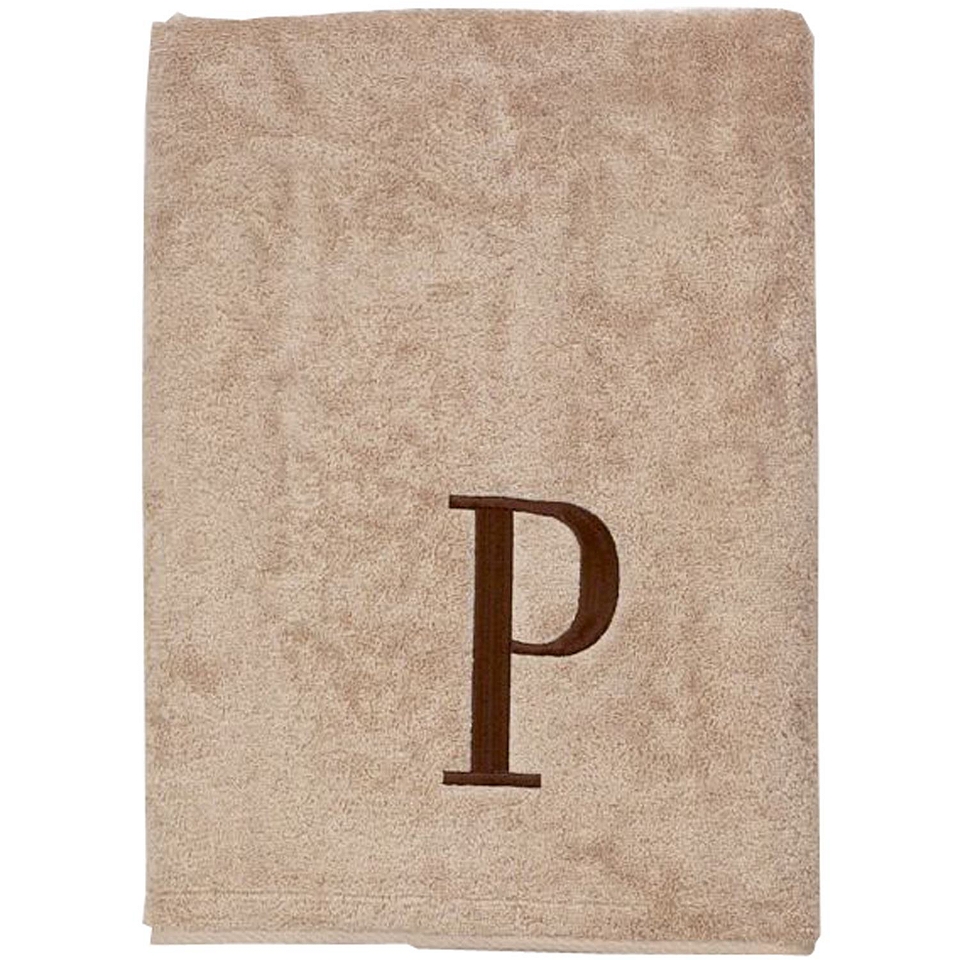 Avanti Monogram Block Bath Towels, Brown