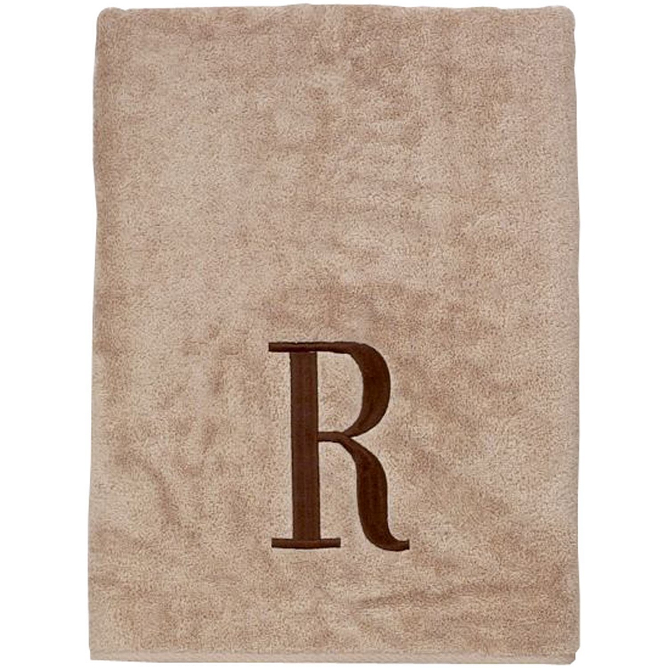 Avanti Monogram Block Bath Towels, Brown