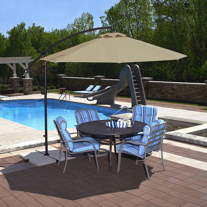 Santiago 10-Ft Octagonal Cantilever Umbrella, Beige