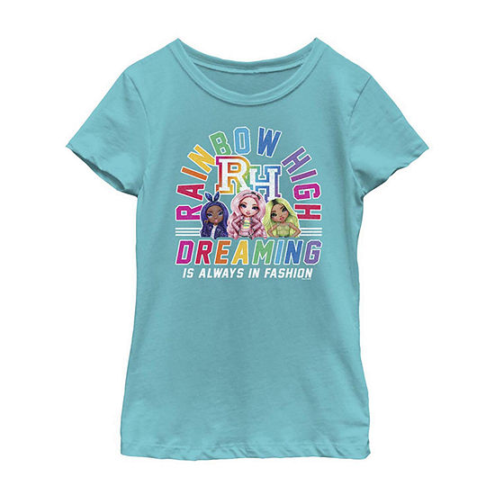 Rainbow High Little & Big Girls Crew Neck Short Sleeve Graphic T-Shirt