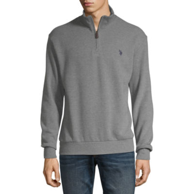 mock neck zip pullover sweatshirt