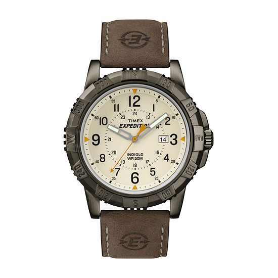 Timex® Rugged Mens Leather Strap Field Watch T499907R