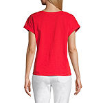 St. John's Bay Womens V Neck Short Sleeve T-Shirt