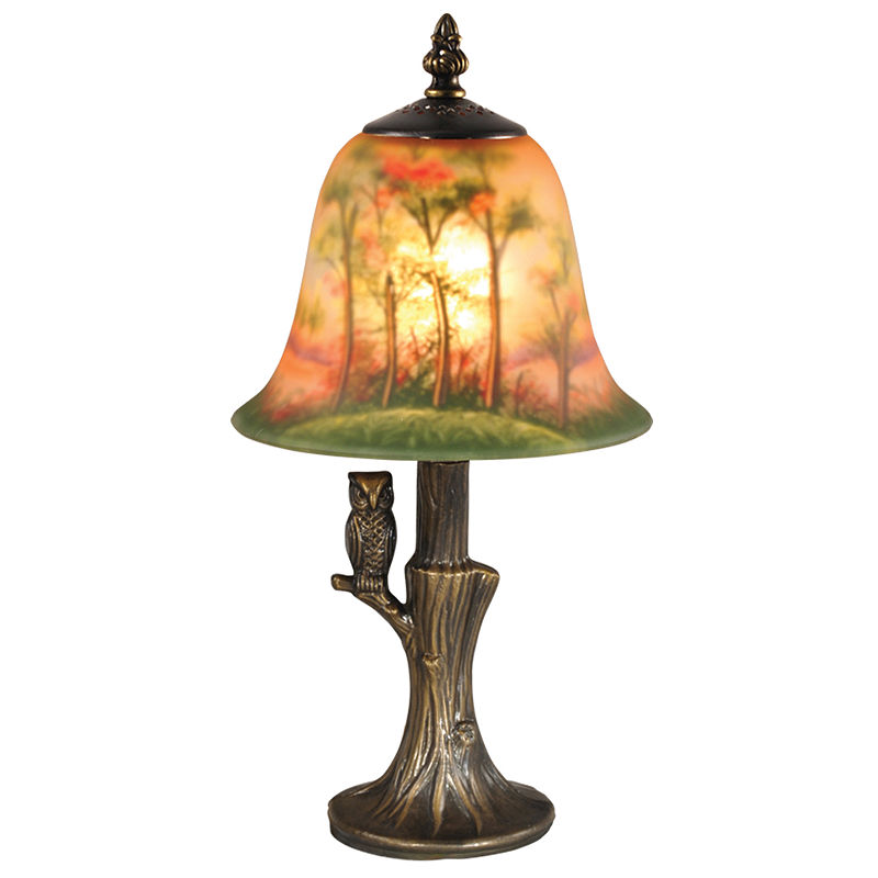 Dale Tiffany Hand-Painted Owl Mini Lamp