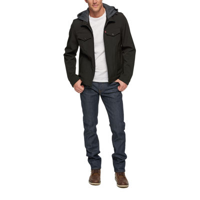 levi's men's soft shell hooded trucker jacket