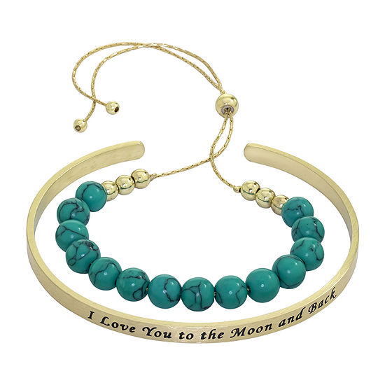 Sparkle Allure You & Me 2-pc. Simulated Turquoise Bracelet Set