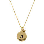 Sparkle Allure Zodiac 14K Gold Over Brass 16 Inch Link Round Pendant Necklace