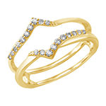 Womens 1/5 CT. T.W. Genuine White Diamond 14K Gold Ring Guard