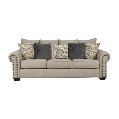 Signature Design By Ashley Zarina Roll Arm Sofa Color Jute