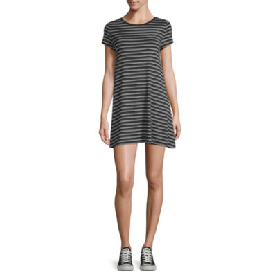 black and white striped t shirt dress