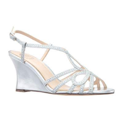 I Miller Shoes Womens Valora Wedge Sandals, Color: Silver - JCPenney