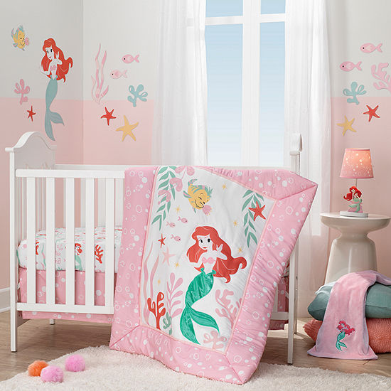 Disney Ariel S Grotto 3 Pc The Little Mermaid Crib Bedding Set