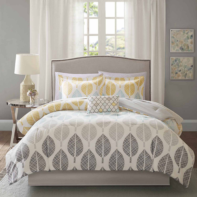 Yellow & Aqua Prospect Park Complete Comforter Set (Queen) - Jla Home, Yellow/Blue
