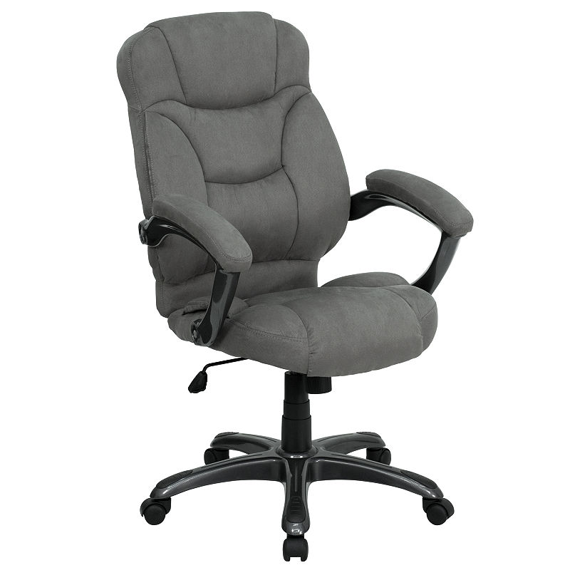 High Back Contemporary Executive Swivel Chair Witharms, Gray