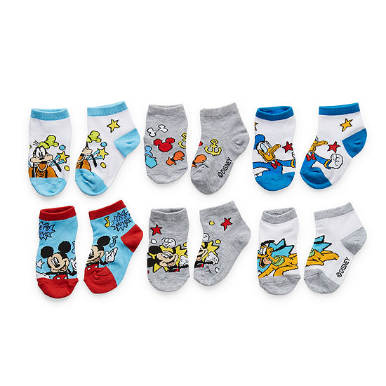 Toddler Boys 6 Pair Mickey Mouse Quarter Socks