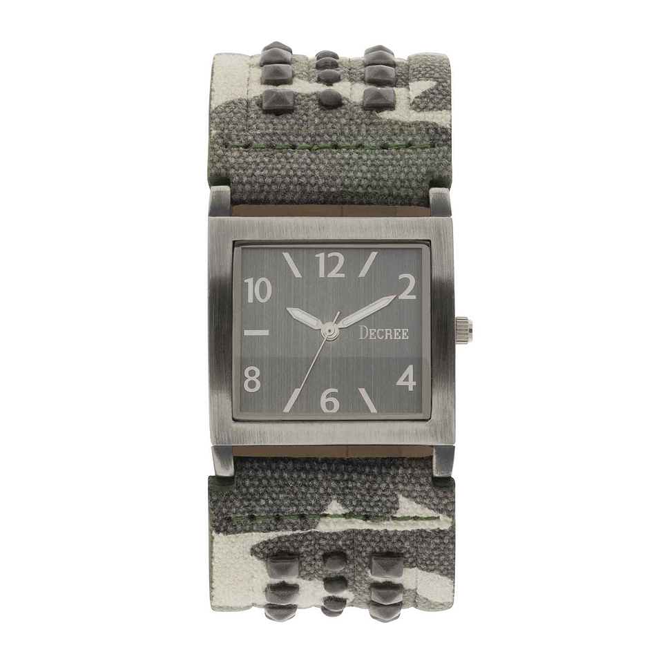 Decree Womens Camo Stud Bracelet Watch, Green/Silver