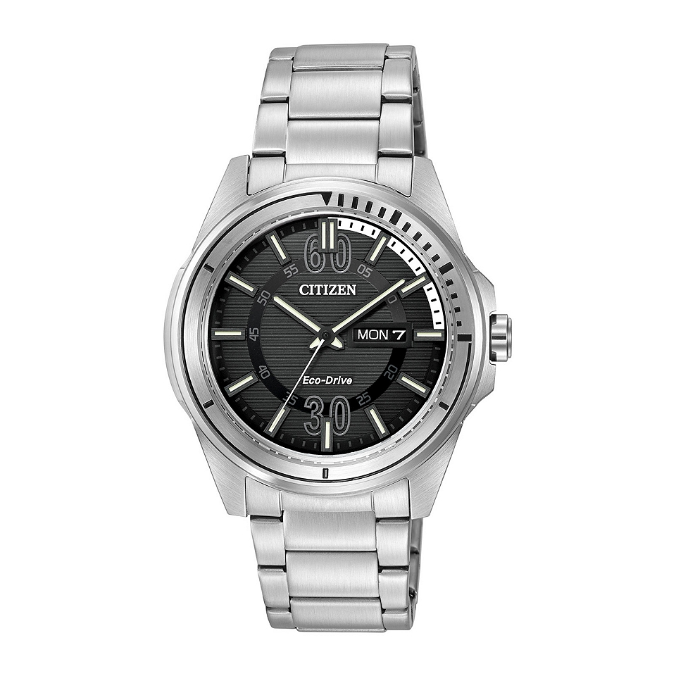 Citizen Eco Drive Drive Mens Silver Tone Stainless Steel Multifunction Watch