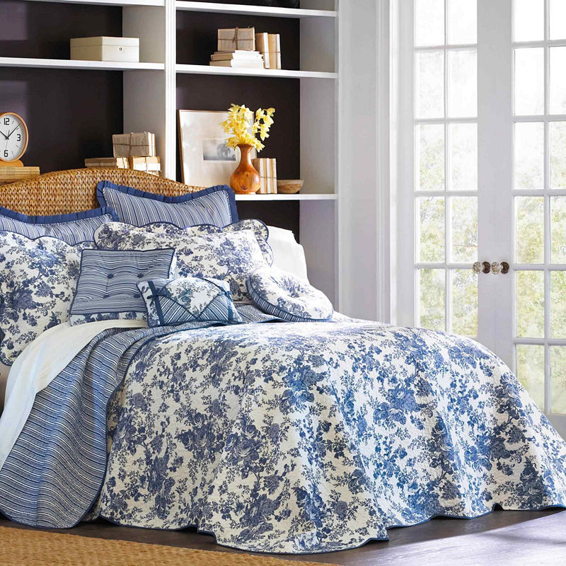 Toile Garden Bedspread, Twin