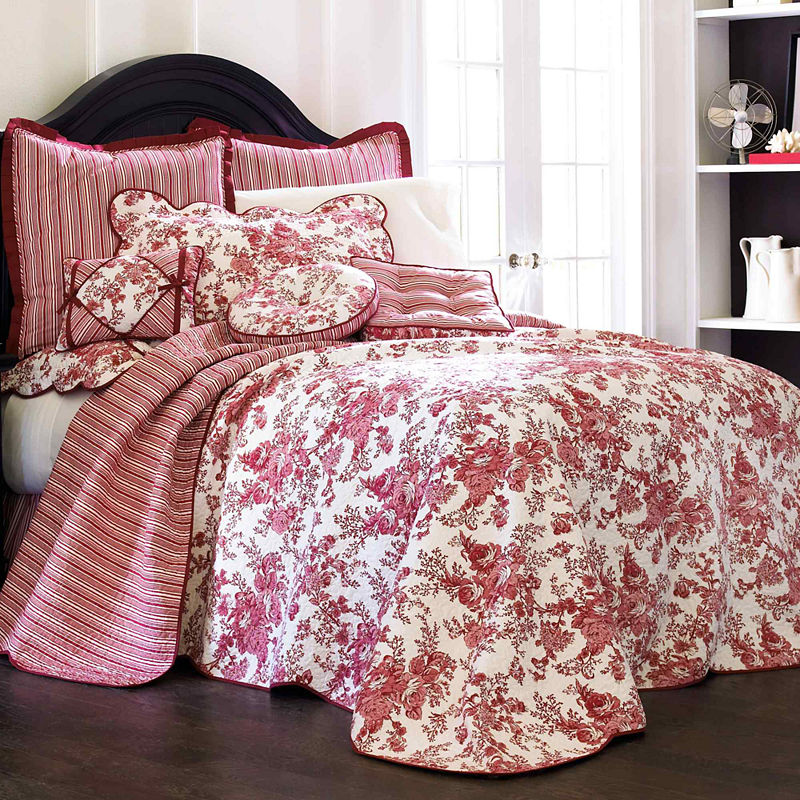 Toile Garden Bedspread, Queen