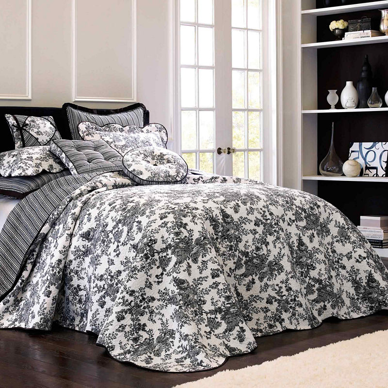 Toile Garden Bedspread, Twin