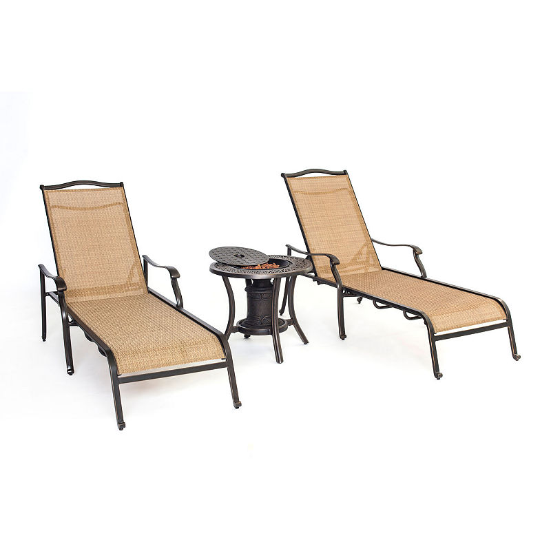 Hanover Monaco 3-Pc. Patio Lounge Set, Brown