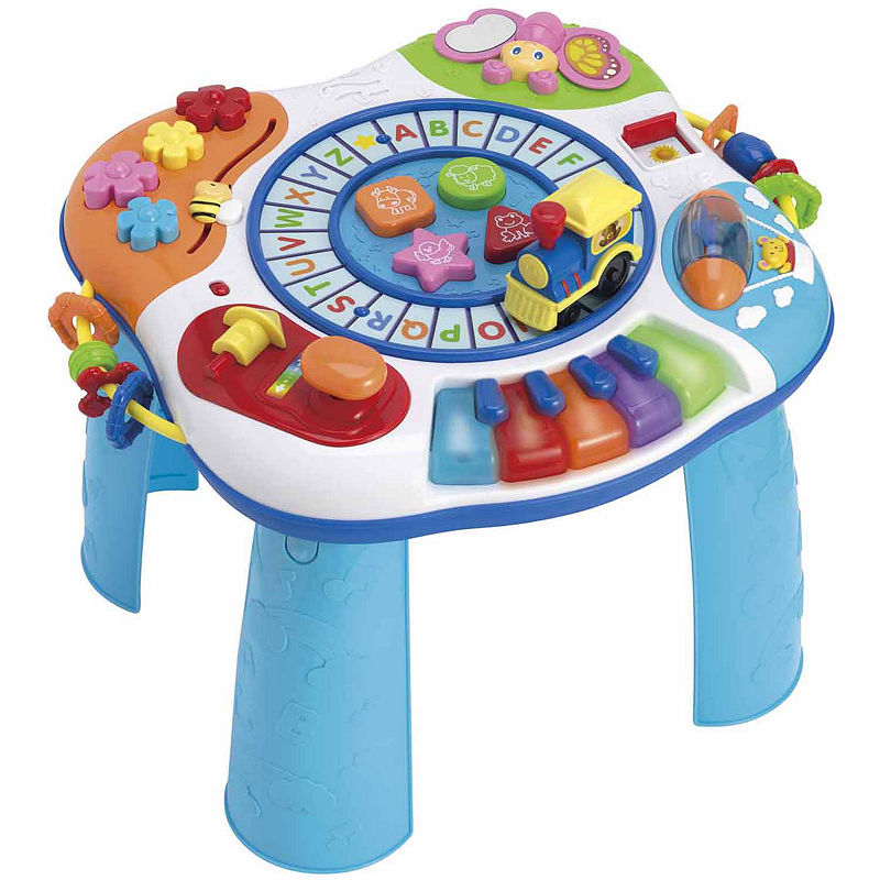 Letter Train & Piano Activity Table, Blue